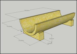 Futternapf - 250x110x65mm - Zeichnung
