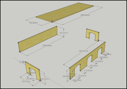 Haus 1000x320x210 - Zeichnung