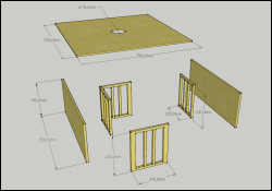 Hausraufe 500x500x205mm - Zeichnung