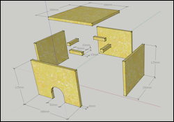 Haus 166x166x133 - Zeichnung